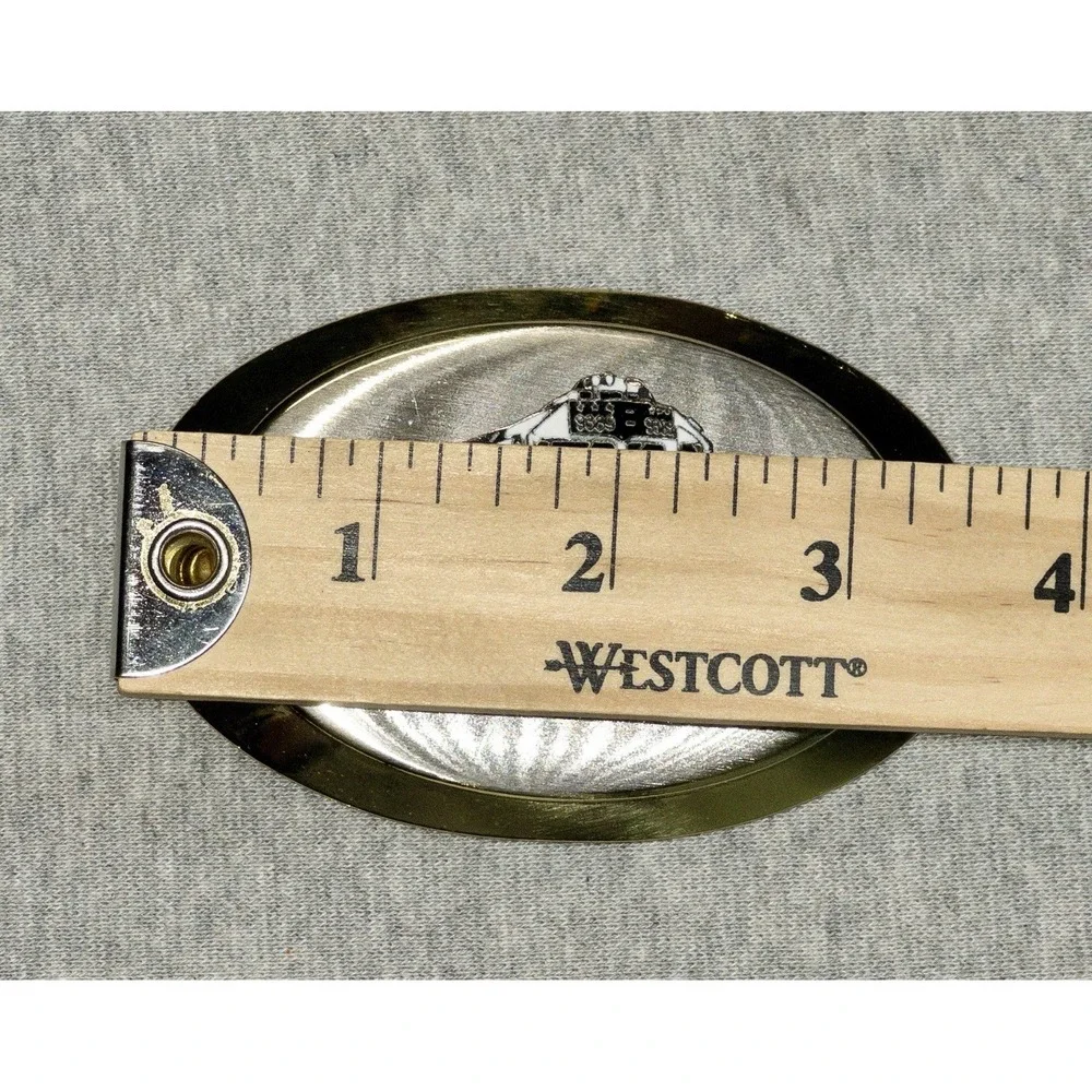 Vtg Cotton‎ Belt Southern Pacific Train Locomotive Belt Buckle Gold Toned